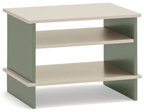 Noptieră verde/crem cu rafturi Inari – Teulat