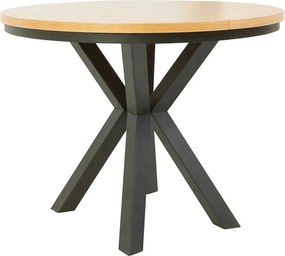 Masa extensibila ELAND, stejar/negru, PAL laminat/metal, 100/200x100x7