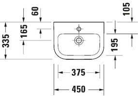 Duravit 7484500002 - Lavoar suspendat D-CODE 45x33,5 cm ceramică/alb lucios