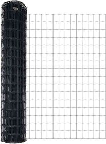 vidaXL Gard Euro Gri 1,4 x 10 m Fier acoperit cu PVC