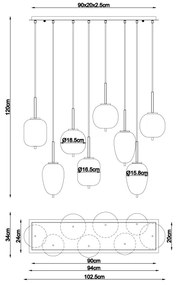 Lustră pe cablu Globo 15345-8A negruY 8xE14/40W/230V
