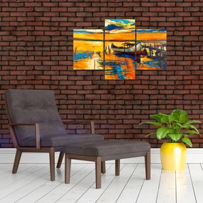 Tablou - Barca la apus de soare (90x60 cm)