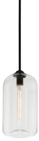 Pendul design vintage-industrial DISTRICT small, abajur transparent