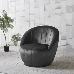 Fotoliu Rotativ – Design Modern și Confortabil, Material Textil, stofă Monolith Negru