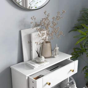 HOMCOM Dulap Pantofi de intrare îngust cu sertare cu uși basculante și raft ajustabil, 60 x 23,5 x 98,5 cm, alb | Aosom Romania