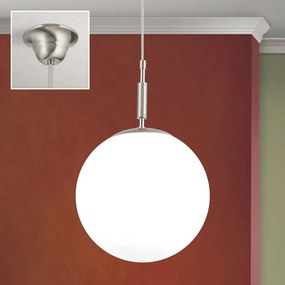 Lustra, Pendul realizat manual ARTDESIGN 25cm, crom satinat/ alb opac
