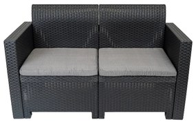 Canapea de grădină Nero cu 2 locuri, grafit