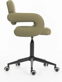 HR8403K Scaun Khaki Piele Ecologica Premium Soft cu Bază Neagră