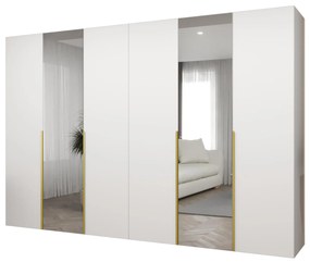 Dulap de haine 300 cm Alice 2 (alb + Auriu). 1126194