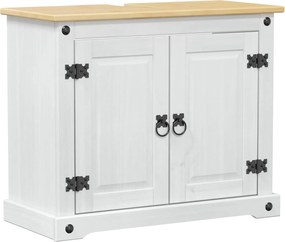 vidaXL Dulap de chiuvetă cu raft Alb 73 x 33 x 60 cm Lemn de pin masiv