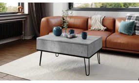 Măsuță de cafea cu blat rabatabil și raft HALIJA gri/negru