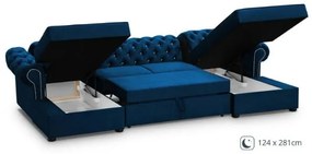 Coltar extensibil forma U albastru inchis Versace