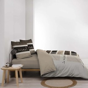 Lenjerie de pat maro din bumbac pentru pat dublu 200x200 cm So Natural – douceur d'intérieur