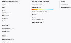Plafoniera LED exterior iluminat minimalist IP44 ANGA 24cm gri inchis