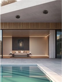 Plafoniera LED exterior moderna IP65 CONVEX negru D-17,6cm