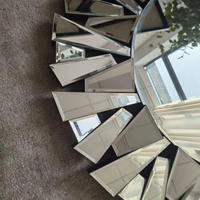 OGG32 - Oglinda ornamentala 80 cm, pentru perete, dormitor, living - Argintie