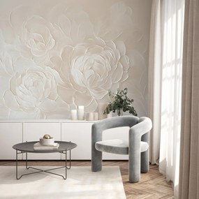 Fototapet - Flori Elegante Bej (147x102 cm)