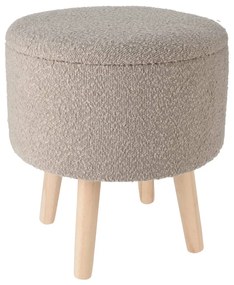 447463 Home&Styling Taburet de depozitare, gri taupe, Ø35x40 cm