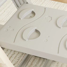 AIYAPLAY 8-în-1 Triunghi de cățărat pentru copii, arc de cățărat, rampă dublă pentru urcat &amp; alunecat, 279 x 80 x 69 cm, gri | Aosom Romania