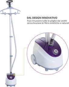 HomCom Fier de Calcat cu Vapor Vertical Profesional cu Rezervor 1.8L 1800W