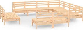 vidaXL Set mobilier de grădină, 11 piese, lemn masiv de pin