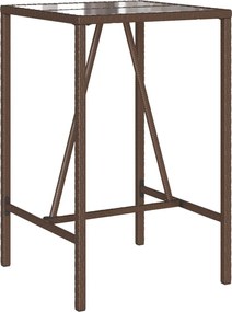 vidaXL Masă de bar de exterior, maro, 70x70x110 cm, poliratan