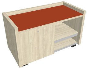 Comodă mobilă Verno 100 x 50 cm cu sticlă, stânga, salcâm / portocaliu