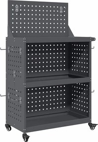 vidaXL Cărucior pentru unelte cu raft Antracit 65 x 35 x 111 cm