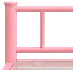 Noptiera, roz si transparent, 45x34,5x60,5 cm, metal si sticla 1, pink and transparent