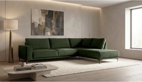 Colțar verde cu tapițerie din chenille (cu colț pe partea dreaptă/în formă de ”L”) Copenhagen – Scandic