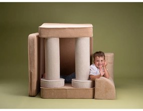 Canapea pentru copii maro deschis cu tapițerie din catifea reiată 132 cm Settee – Wigiwama