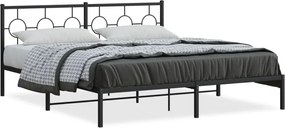 vidaXL Cadru de pat metalic cu tăblie, negru, 180x200 cm