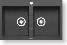 Pyramis SPARTA 70053201 - Chiuvetă de bucătărie 78x50 cm granit/negru