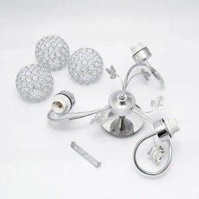 Lustră aplicată SOPHIA 3xE27/15W/230V crom lucios/transparent