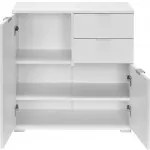 Deuba Comodă albă cu 2 uși și sertare