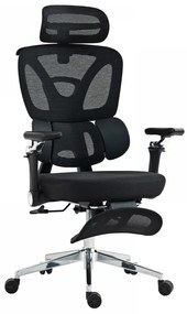 METACHAIR FOAM SEAT Scaun ergonomic, cotiere 6D, suport lombar reglabil, spătar reglabil înălțime, tetieră 2D, suport picioare, mecanism multifunctional inclinare/blocare, pivotant, Mesh, Negru
