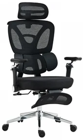 METACHAIR FOAM SEAT Scaun ergonomic, cotiere 6D, suport lombar reglabil, spătar reglabil înălțime, tetieră 2D, suport picioare, mecanism multifunctional inclinare/blocare, pivotant, Mesh, Negru