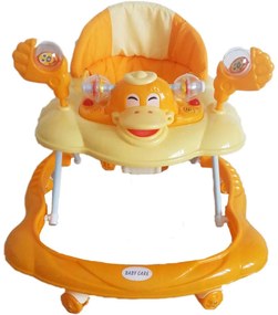 Premergator Reglabil in 3 Trepte Baby Care™ , Ratusca, Pliabil, 8 Roti,Cu Melodii, Galben