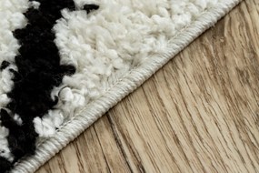 Covor PROMO Berber Safi N9040 albsi negru Franjuri shaggy pletos