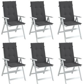 vidaXL Perne scaun cu spătar înalt, 6 buc. antracit 120x50x4 cm textil