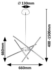 Lustră LED pe cablu Rabalux 72339 HENLI2 LED/40W/230V 3000K auriu