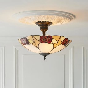 Endon 111907 - Lustră aplicată Tiffany INGRAM 3xE27/10W/230V, Ø 45 cm