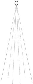 Brad de Craciun pe catarg, 108 LED-uri, alb rece, 180 cm Alb rece, 180 x 70 cm, Becuri LED in forma dreapta, 1