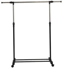Cuier mobil, inox/plastic negru, HILAR