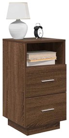 vidaXL Noptiere 2 buc cu 2 sertare Stejar maro 36x36x68 cm