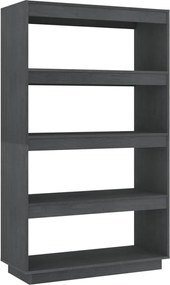 vidaXL Bibliotecă/Separator cameră, gri, 80x35x135 cm, lemn masiv pin