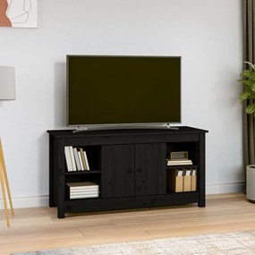 814578 vidaXL Comodă TV, negru, 103x36,5x52 cm, lemn masiv de pin