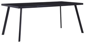 vidaXL Masă de bucătărie, negru, 160 x 80 x 75 cm, sticlă securizată