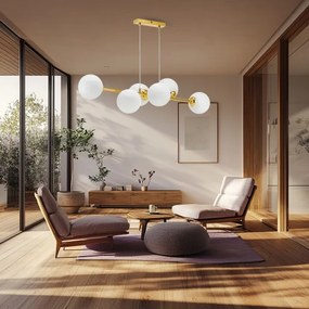 Lustră pe cablu 6xE27/35W/230V auriu