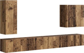 vidaXL Set Dulap pentru Televizor Montat pe Perete 6 pcs Lemn Vechi